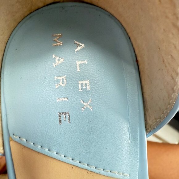 Alex Marie Selinda Blue Dream 8M Heels Ankle Strap Open Toe Sandals - Picture 2 of 6